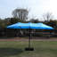 Parasol pour patio avec base et grand abat-jour rectangulaire bleu