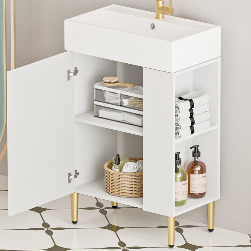 Ensemble de meuble-lavabo simple 22 po , Blanc