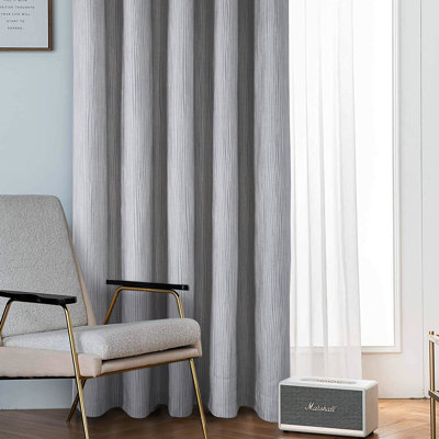 Leetta Linen Look Lined Eyelet Curtains