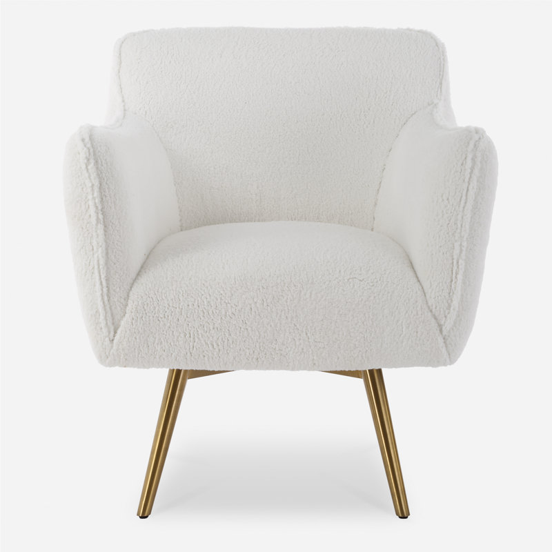Mercer41 Helgard White Swivel Chair