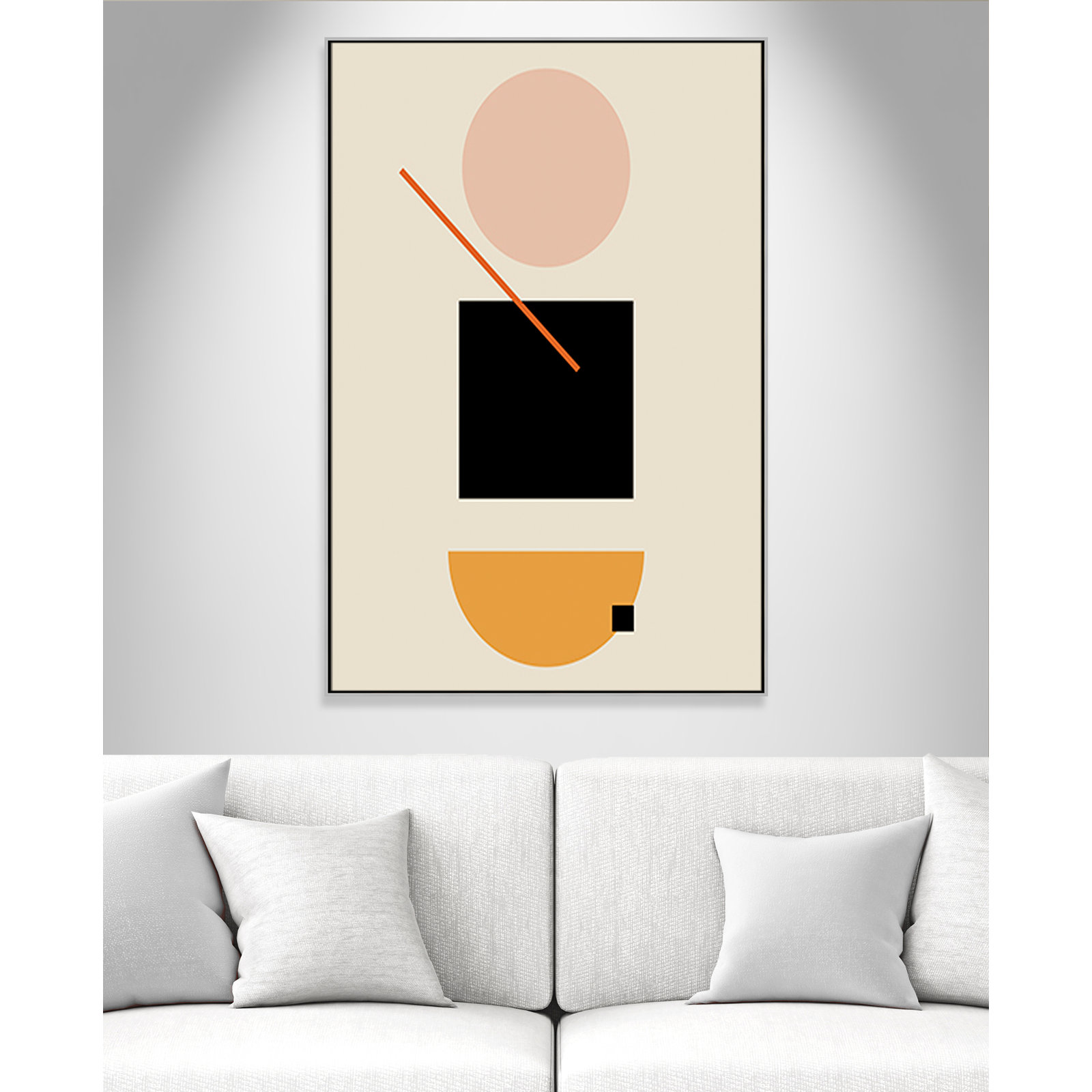 Simple Shapes by Daniela Santiago, 61.5" H x 41.5" W x 2" D, Silver Framed