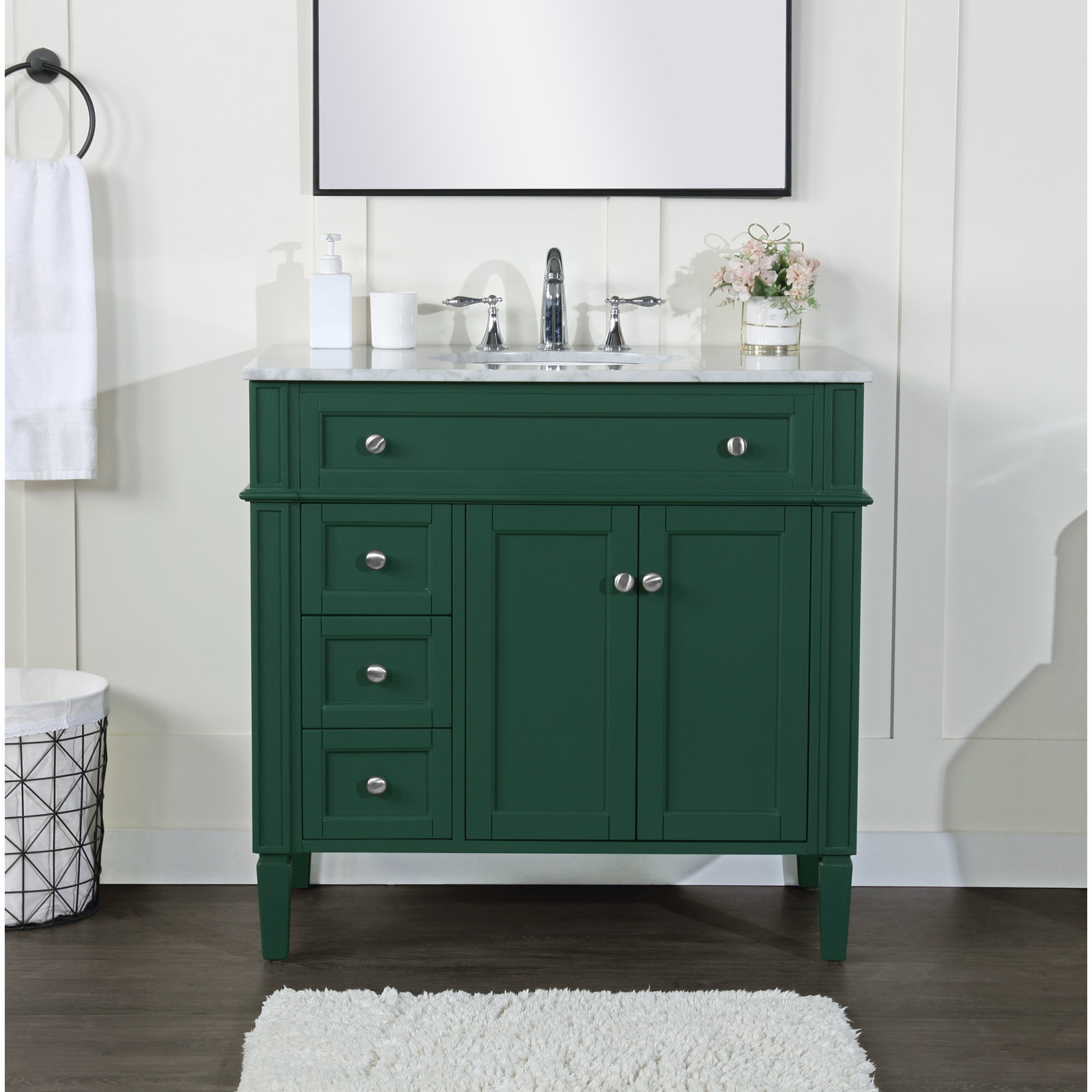 Rivers 36'' Single Bathroom Vanity, Green