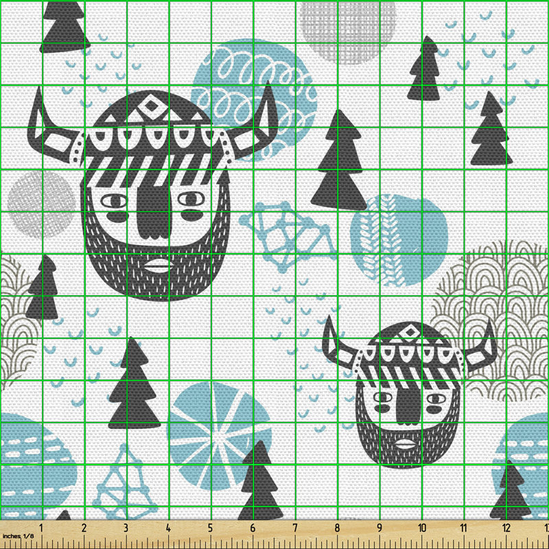 Chizara Viking Faces and Northern Woodland Multi-Purpose Fabric