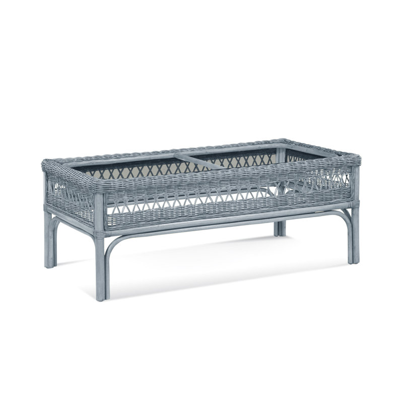 Nassau Glass Top Coffee Table, Sea Glass