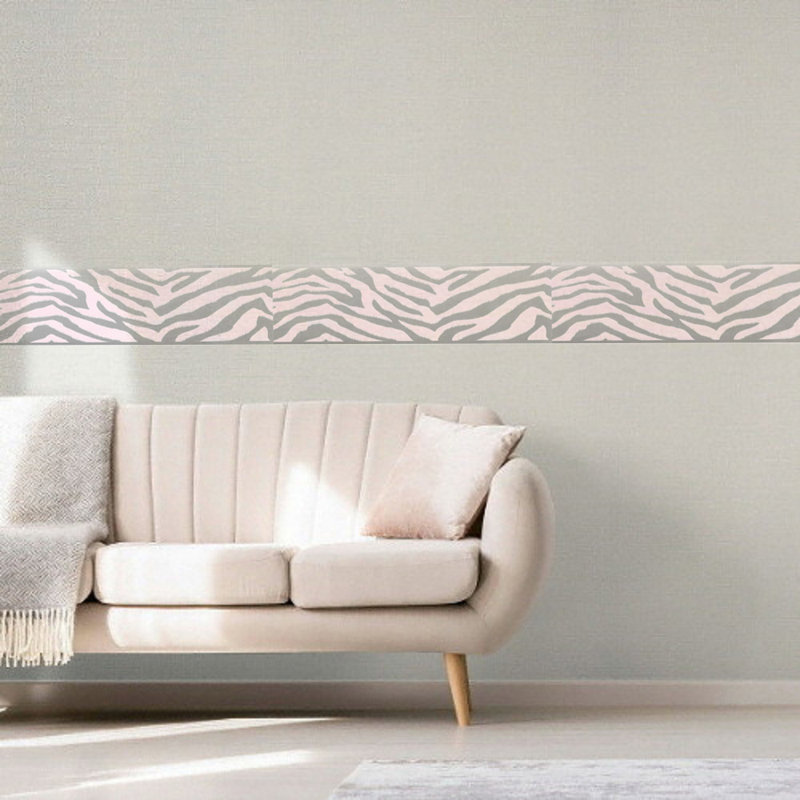 Bordure de papier peint l 15 pi x 6 po abstract zèbre print Tryon