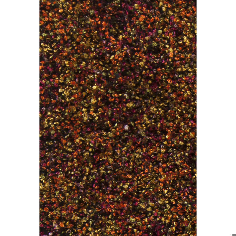 Tapis à poils longs en polyester tissé à la main vert, mauve et orange Stickland, Rectangulaire 9 pi x 13 pi