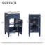Meuble-lavabo de salle de bain avec lavabo en céramique, ensemble de meuble-lavabo simple autoportant avec porte à fermeture douce, tablette réglable, style français, pieds pleins-922286642
