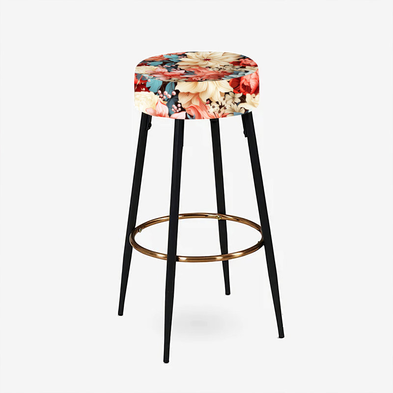 Pink Boho Floral Harmony - Ensemble de 2 tabourets floraux
