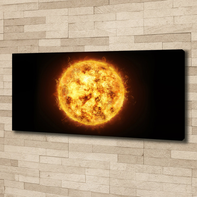 Sun 1 Piece Wrapped Canvas Wall Art, 70cm H x 100cm W, Glass