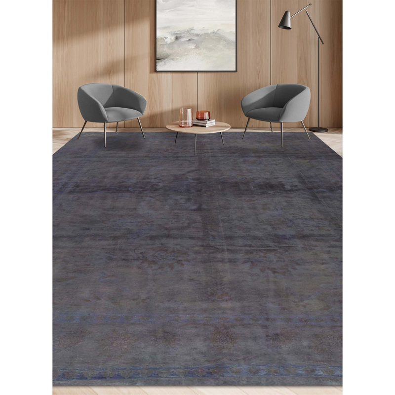 Wool Oriental Area Rug in Gray