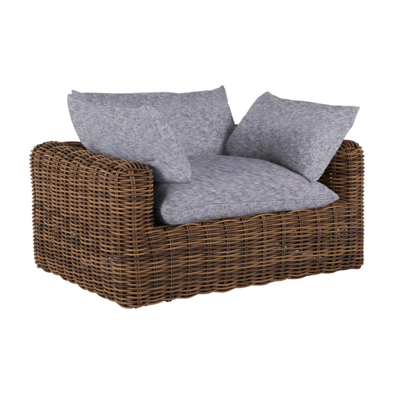 Fauteuil tissé Montecito - Raphia, Raphia, Welt, Lin marine