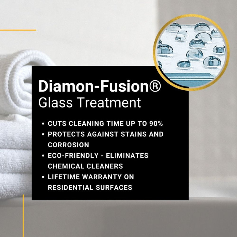 Luna Frameless Clear Glass Sliding Tub Door with Chrome Finish
