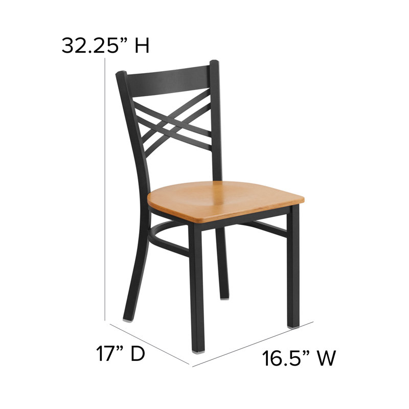 Prompton 'X' Metal Restaurant Chair, Naturel/noir, 1