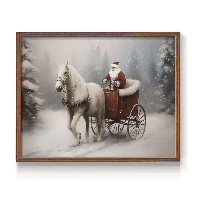 Art de Noël - CMxxi - reproduction encadrée - réversible, H 11 po x l 14 po, Noyer