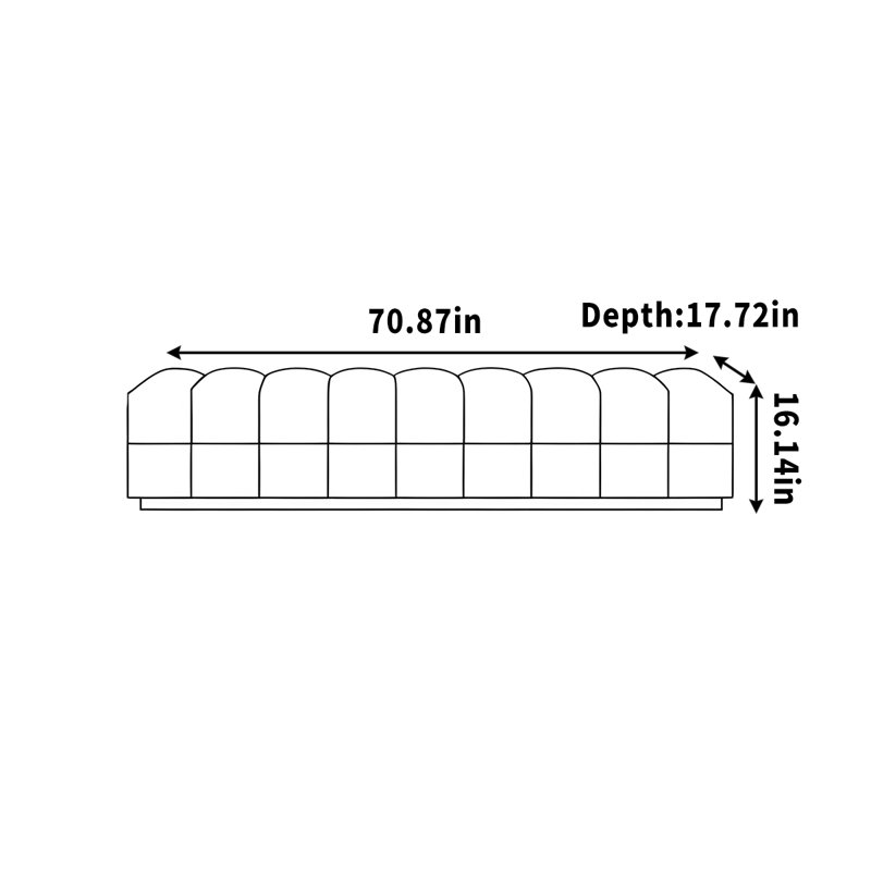 Bezu, H 16,14 po x l 70,87 po x P 17,72 po, Brun