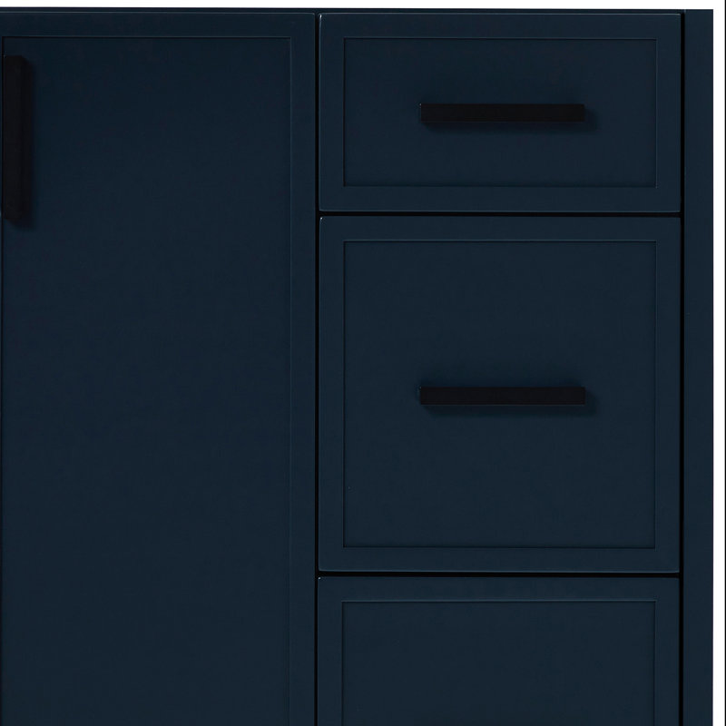ARIEL Kelly 49 Single Sink Bathroom Vanity with Pure Quartz Top, Midnight Blue