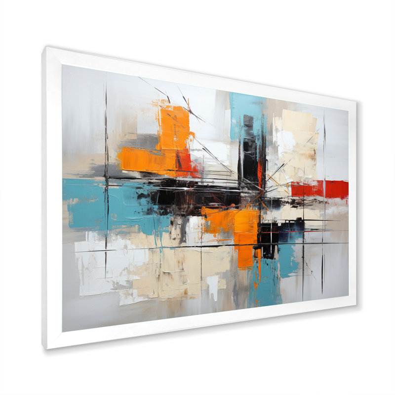 Art asiatique, expression abstraite I - impression, H 24 po x l 32 po x P 1 po, Cadre photo blanc
