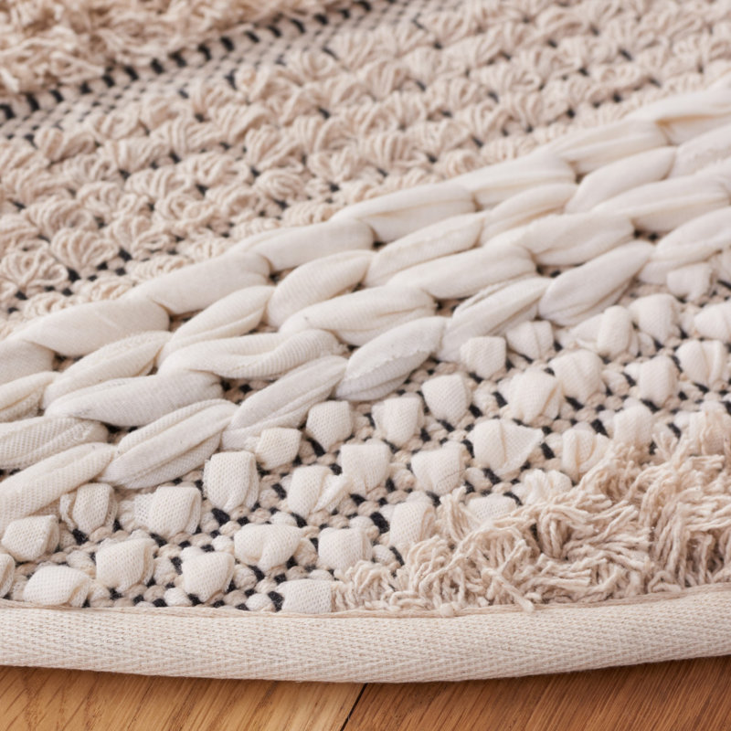 Magellan Natura Hand Woven Cotton Striped Rug, Round 6'