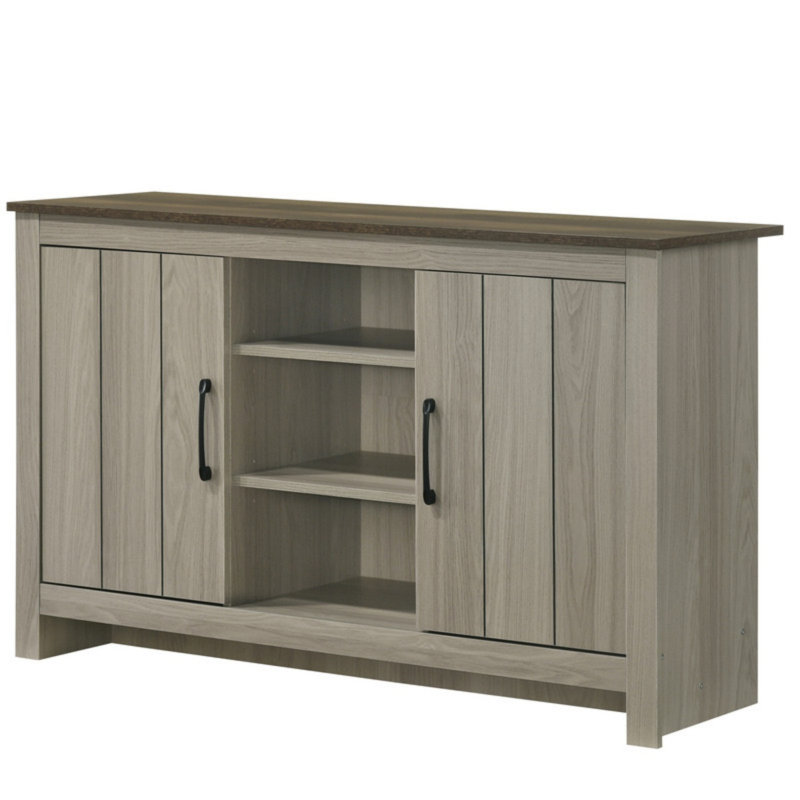 Console en chêne gris de 47 po Nilda, buffet, buffet avec portes et tablettes, armoire