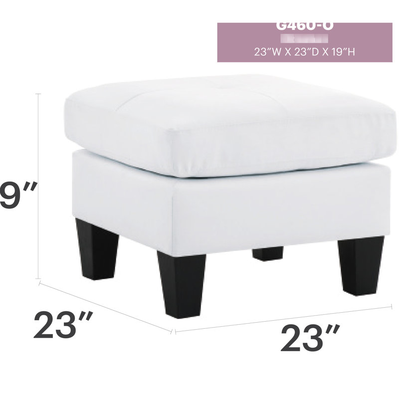 Canapé blanc pour petits espaces, 48 ​​cm (H) x 58 cm (L) x 58 cm (P), polyvalent, style décontracté, couleur, siège confortable, prêt à l'emploi
