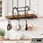 Metal，Manufactured Wood Oval Hanging Pot Rack