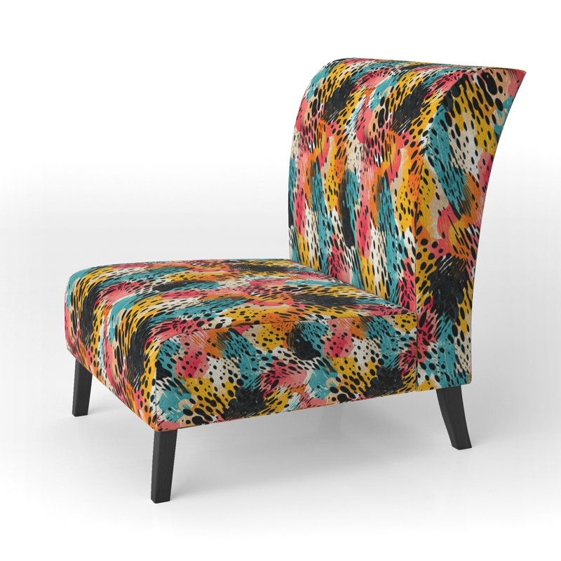 Fauteuil de chambre rembourré et coloré, Colorful Neon Jungle Flash