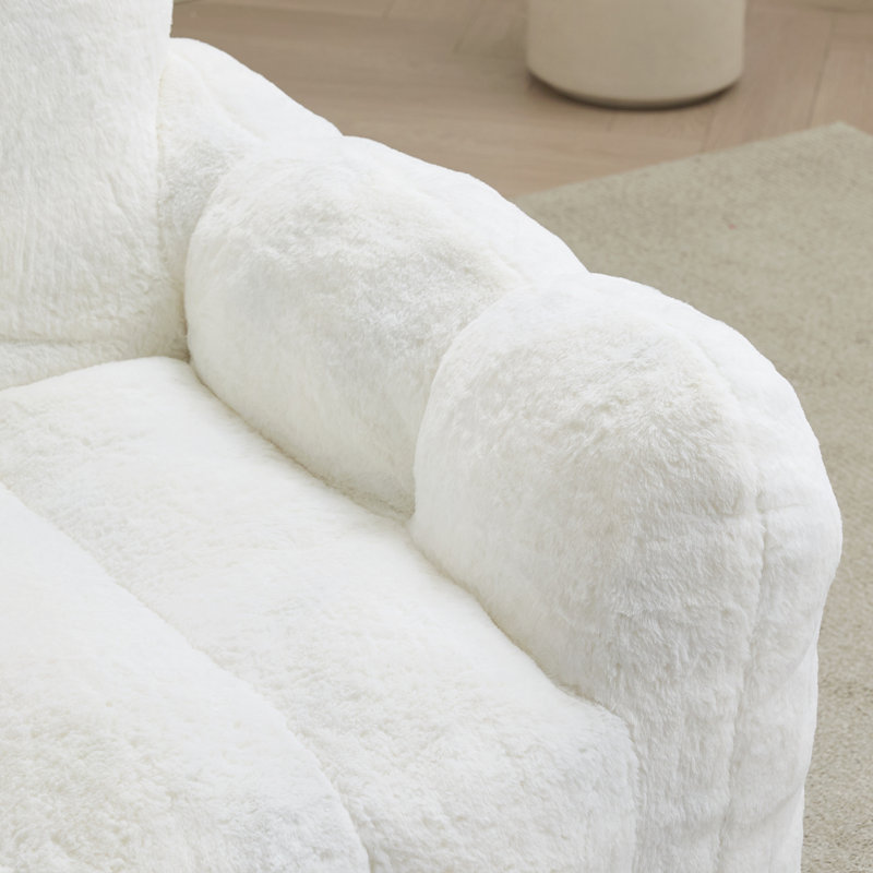 Fauteuil à billes pour le salon et la chambre à coucher, White Fabric