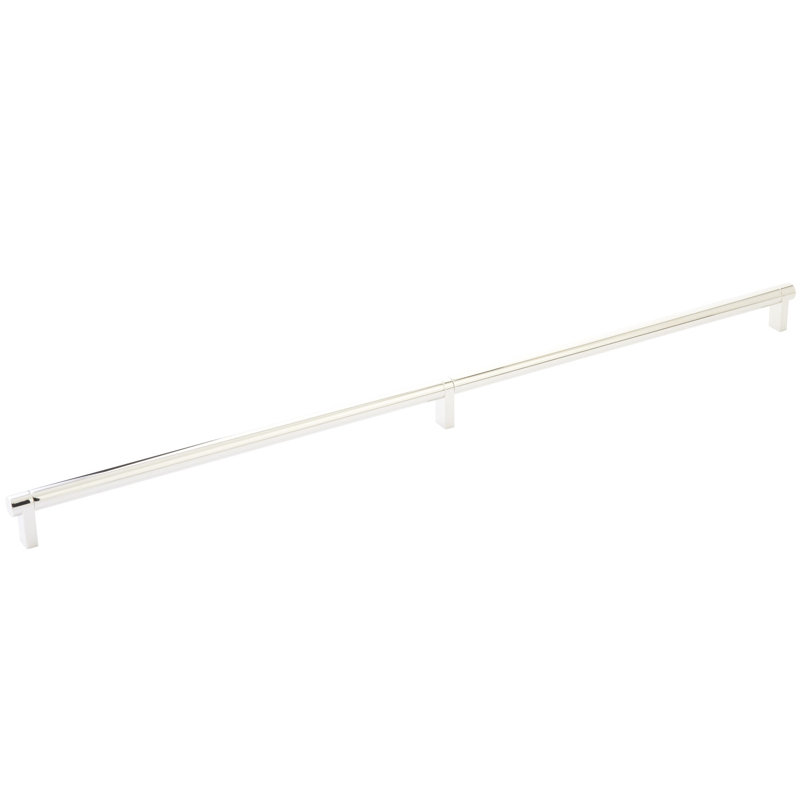 Emtek Select Cabinet Pull w/ Rectangular Stem & Smooth Bar, Polished Nickel, 24"