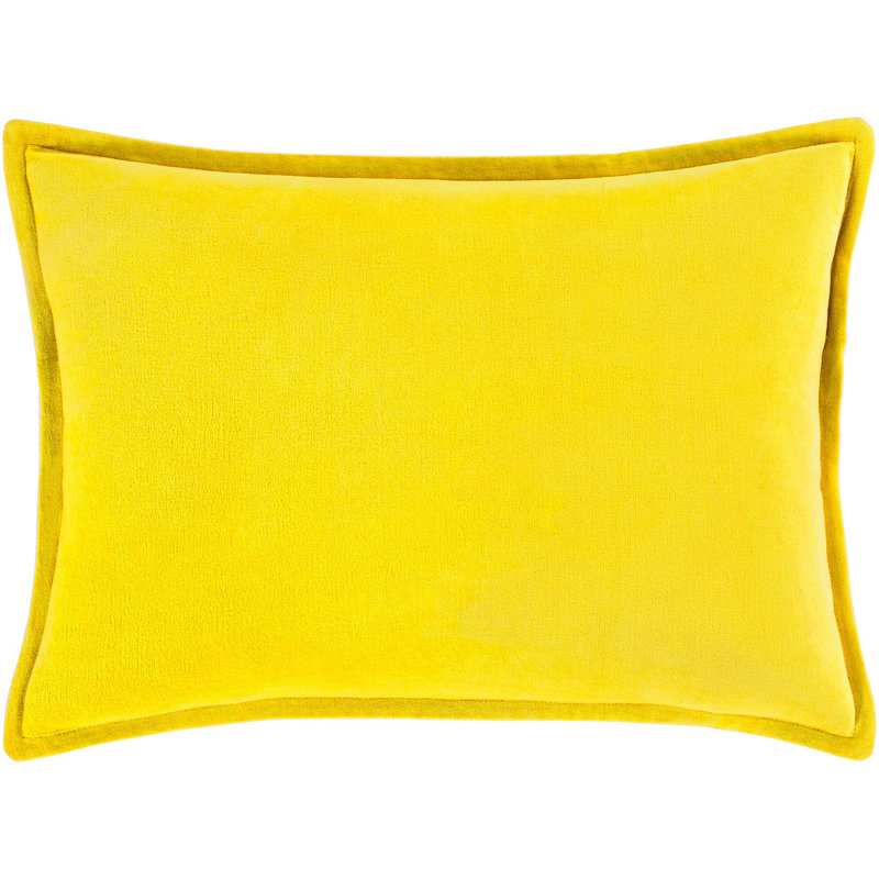 Norwin Cotton Pillow Cover, Polyester, Rectangle 13"H x 19"W, Yellow