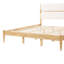 Structure de lit très grand avec tête de lit rembourrée en molleton, structure en bois d'hévéa, base de matelas de 47,5 pouces de hauteur avec structure rembourrée, 2,56 pieds fuselés, rangement fonctionnel-1594482390