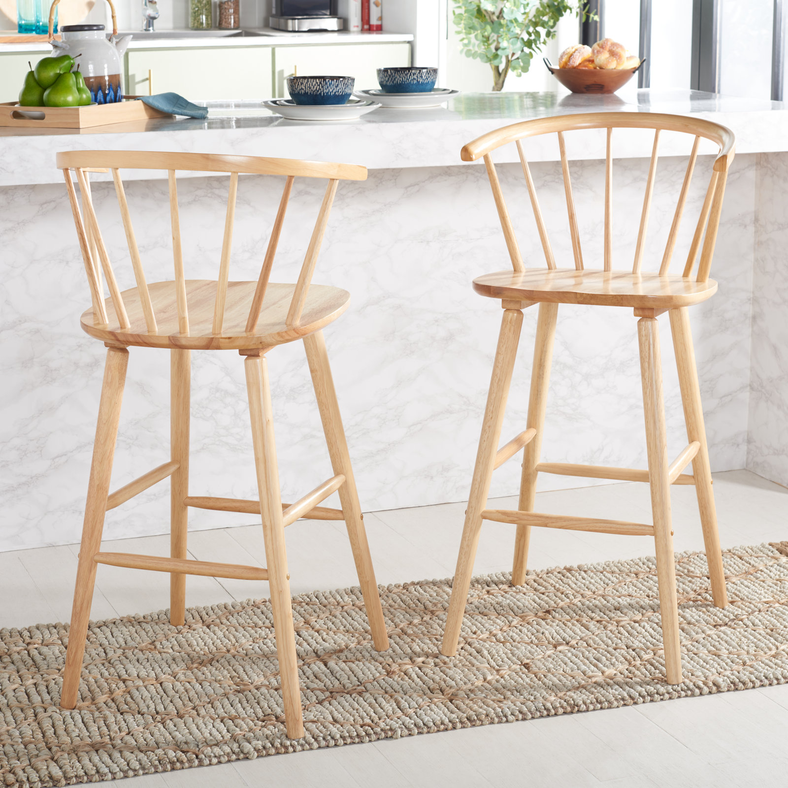 Sheffield Solid Wood Bar & Counter Stool, Natural, Bar Stool (29" Seat Height)