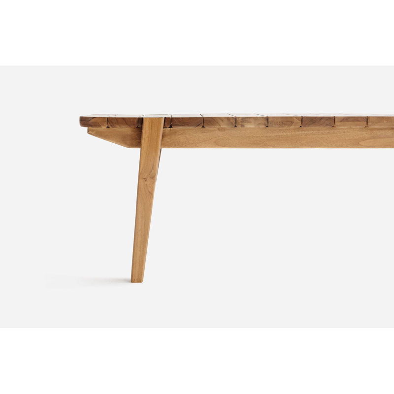 Apanas Outdoor Teak Dining Bench, Sealed