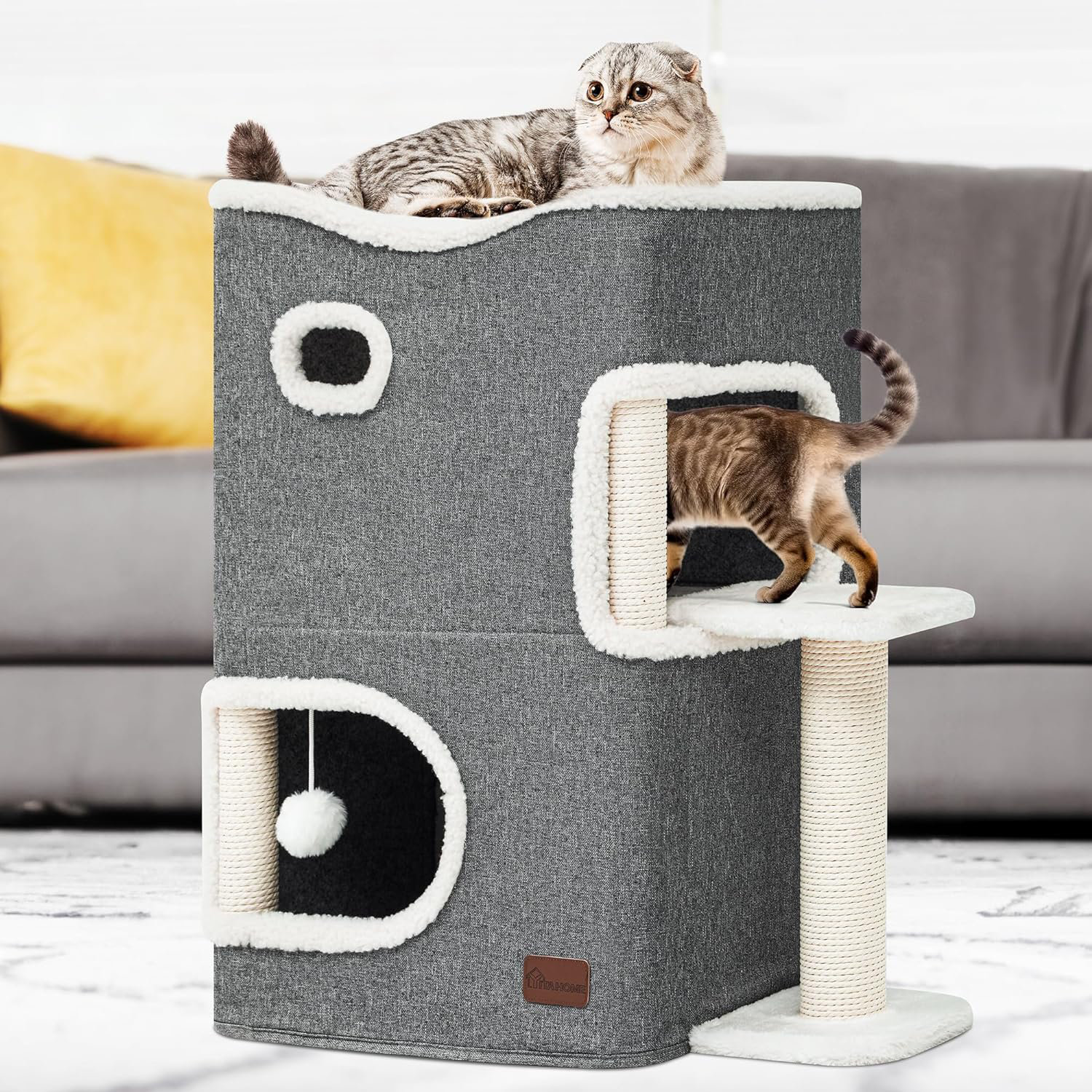 Tucker Murphy Pet™ Cat Beds for Indoor Cats 2 Level Cat Cave Bed Wayfair