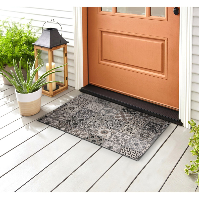 Non-Slip Geometric Outdoor Doormat