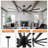  120" Industrial Ceiling Fan 9 Black Aluminum Blades 6 Speed With Remote Control Reversible DC Motor Home and Commercial Use-147212852-147212853