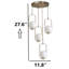 Luminaire suspendu sphère en métal à hauteur réglable 4 lumières