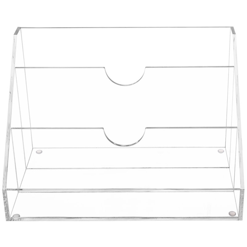 Trieur de courrier en acrylique à 3 fentes pour table