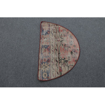 Tapis turc rétro vintage beige petit idéal pour suspendre un mur et un cadeau tribal parfait