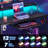 Harleysville Gaming Desk with Led Lights and Built-in Power Socket,Reversible Desk with Monitor Shelf and Cabinet ,Computer Desk with Pull-out Keyboard Tray-459932649