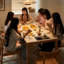 62.99" Burlywood + White Rectangular Solid Wood + Sintered Stone tabletop Dining Table-778093121