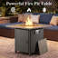 Table de foyer d'extérieur au gaz propane en osier 30 "50 000 BTU avec couvercle-1775348179