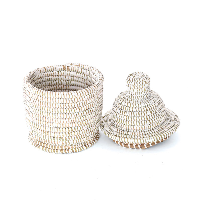 Petit panier tour à couvercle blanc