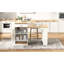 Îlot de cuisine extensible, armoire double face de 59,5 po de long, 2 tiroirs, prise de courant, compartiment de rangement latéral, blanc, extension 10,2 26 41,8 po, tablettes réglables, mécanisme de verrouillage en métal, mobile-133535592-133535594-133535595