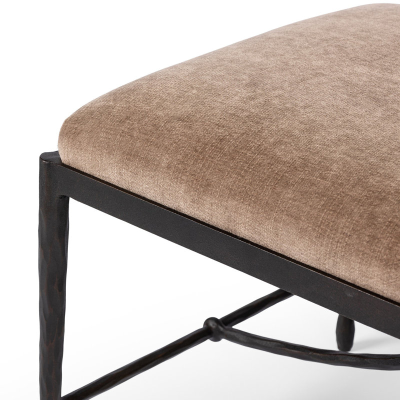 JADE Upholstered Accent Stool, Altair Mushroom