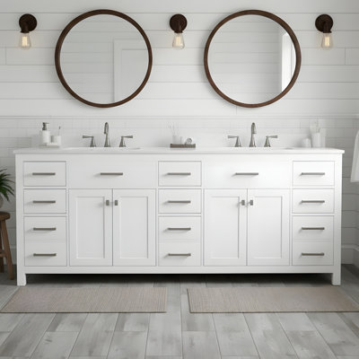 Meuble-lavabo autoportant avec 2 lavabos supérieurs