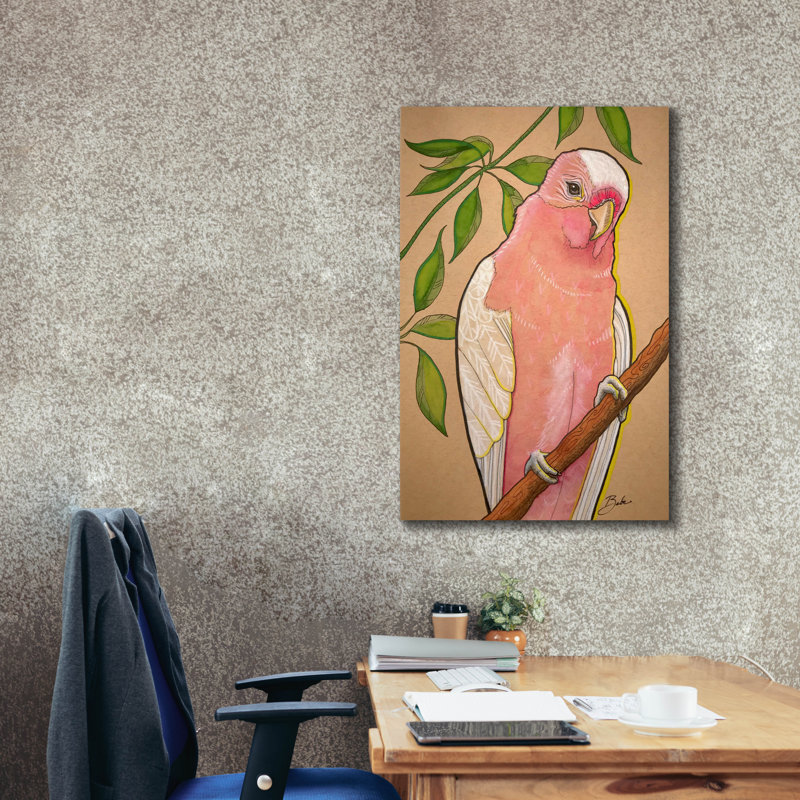 Toile épique Graffiti «Pink Parrot» par Bebe Keith, 26 po x 40 po