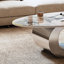 Table basse ovale en faux marbre-1945917120