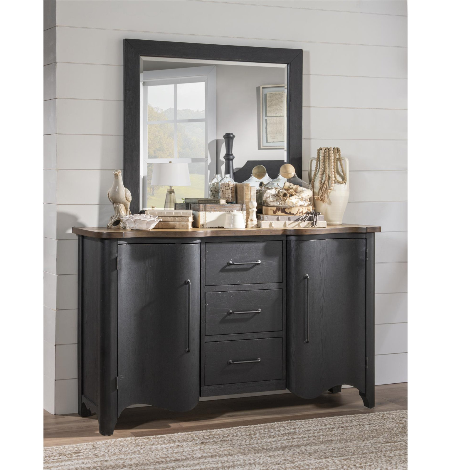 Country Living 3-Drawer Accent Chest 3, Black