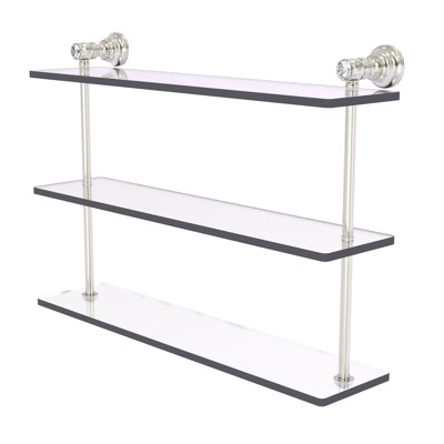 Freyja 3 Piece Glass Tiered Shelf with Towel Bar