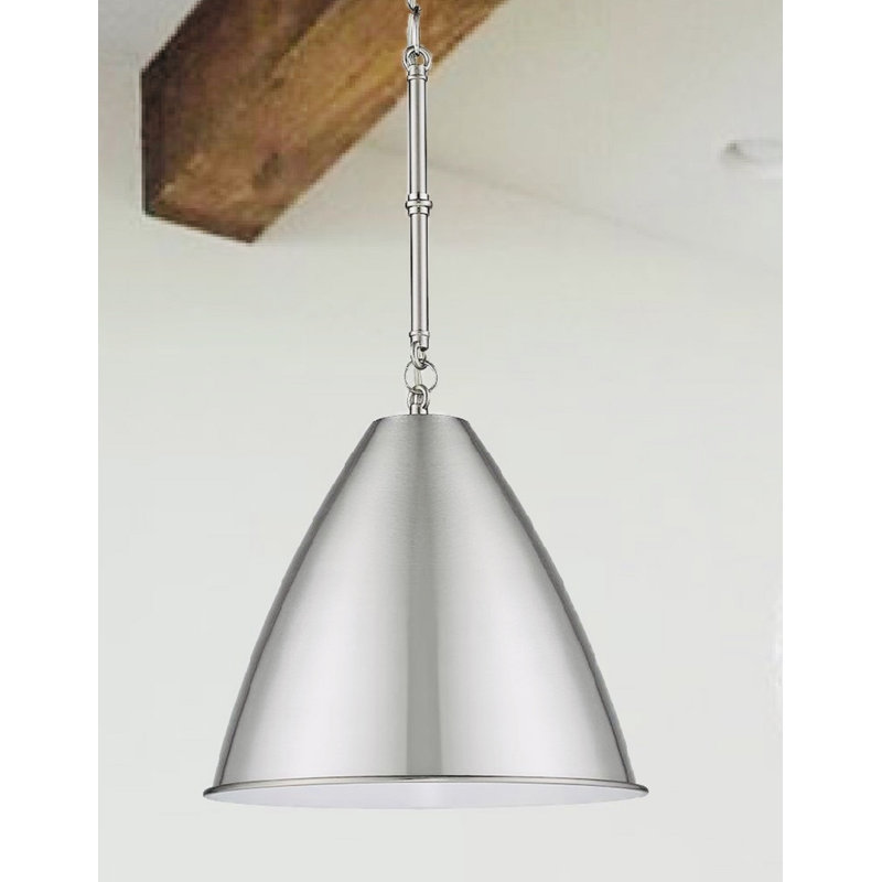 Feldt 1 - Light Single Pendant, Nickel, 10" H x 12" W x 12" D